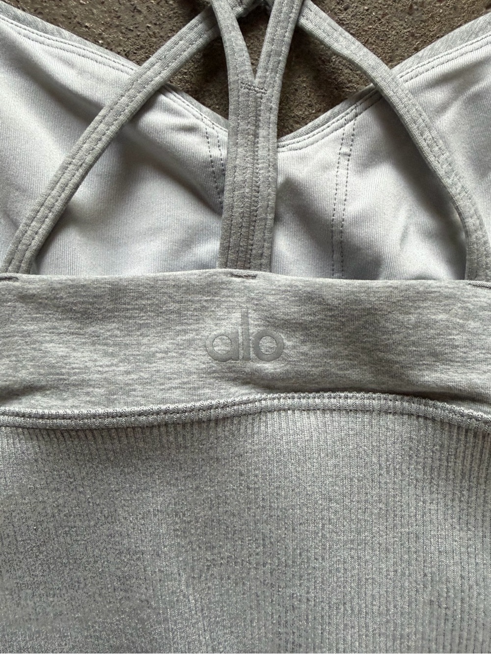 Alo Yoga AloSoft Lavish Bra in Heathered Grey Size Small Activewear Sports Bra - Picture 6 of 7